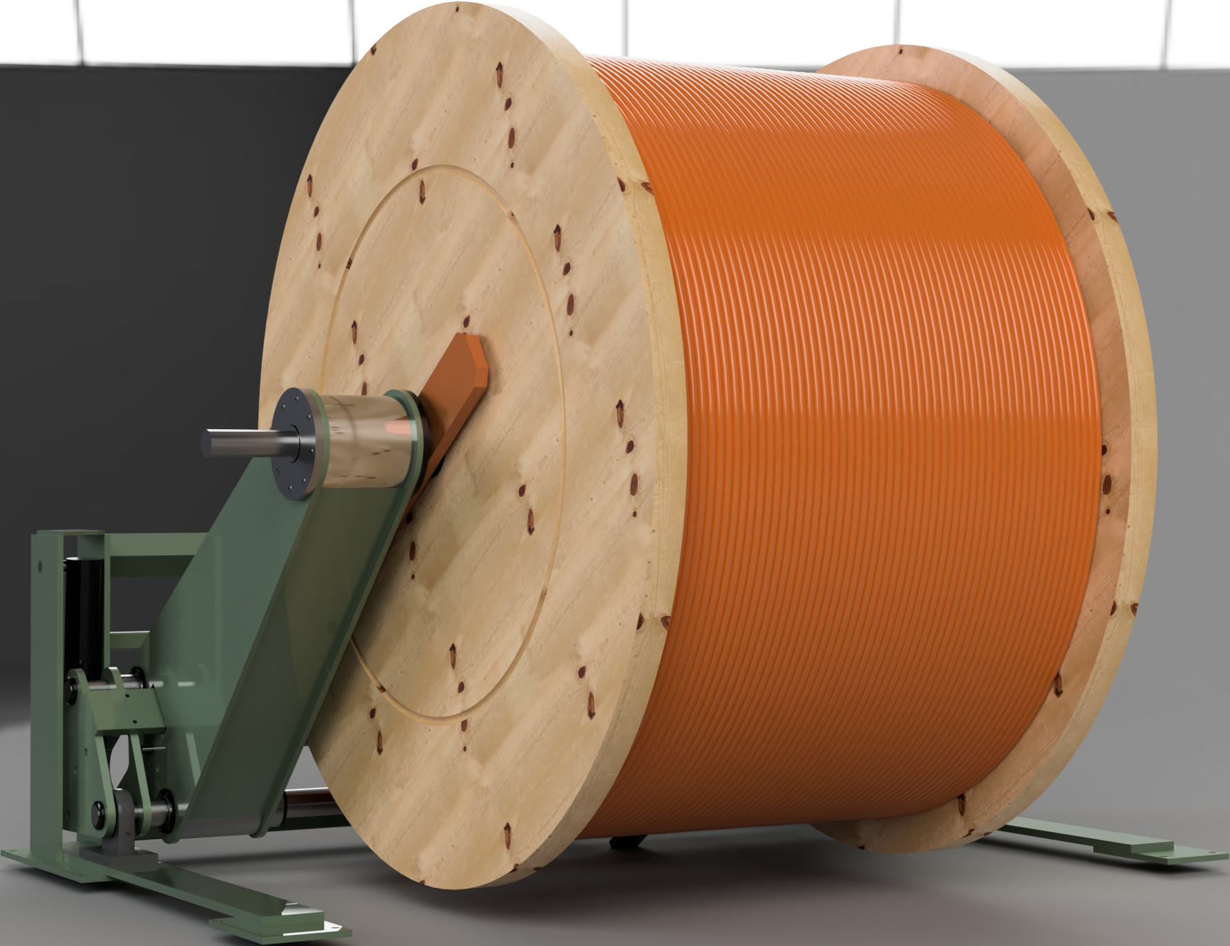 Bobinatore industriale GF - Vista tecnica dettagliata sistema avvolgimento