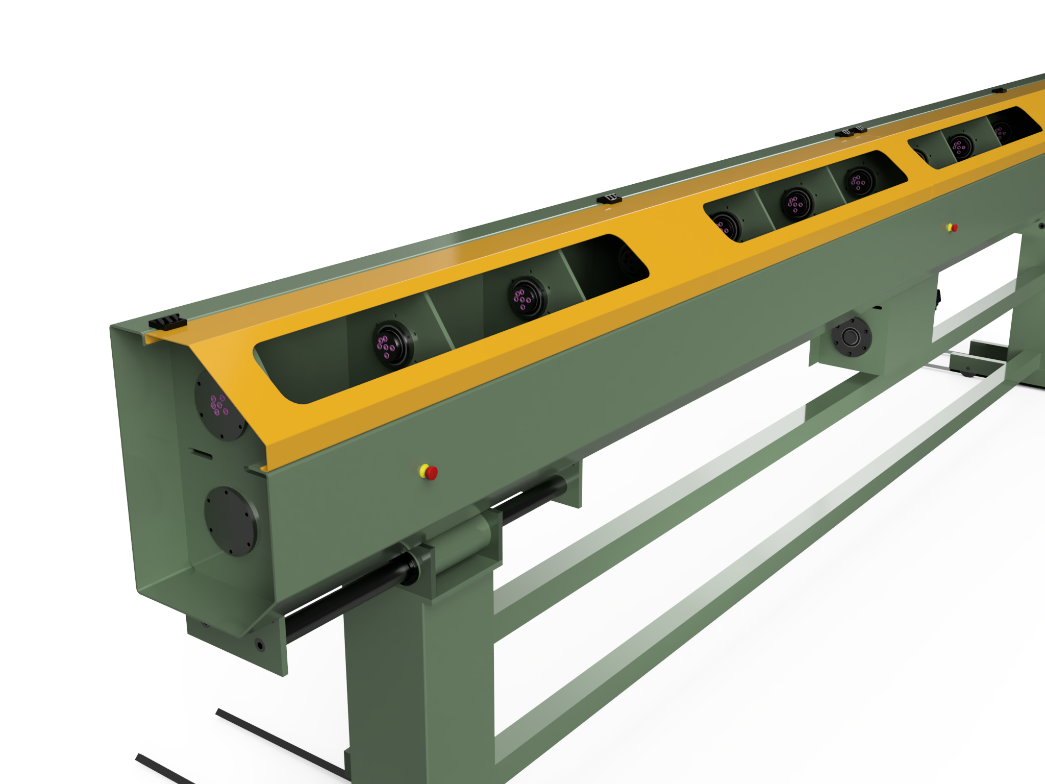 GF SZ stranding machine - close-up of interchangeable stranding capsules with multiple hole formats for optimal cable formation