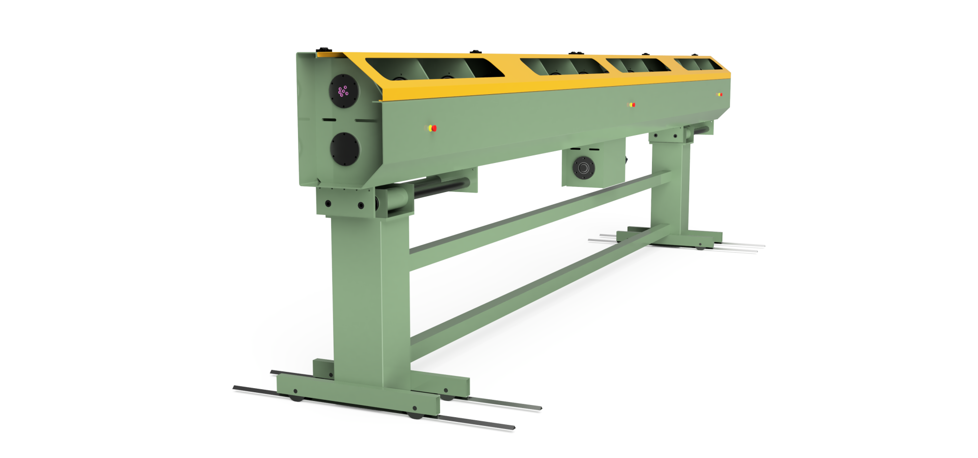 GF SZ stranding machine - rear three-quarter view with drive unit of the SZ stranding line machine