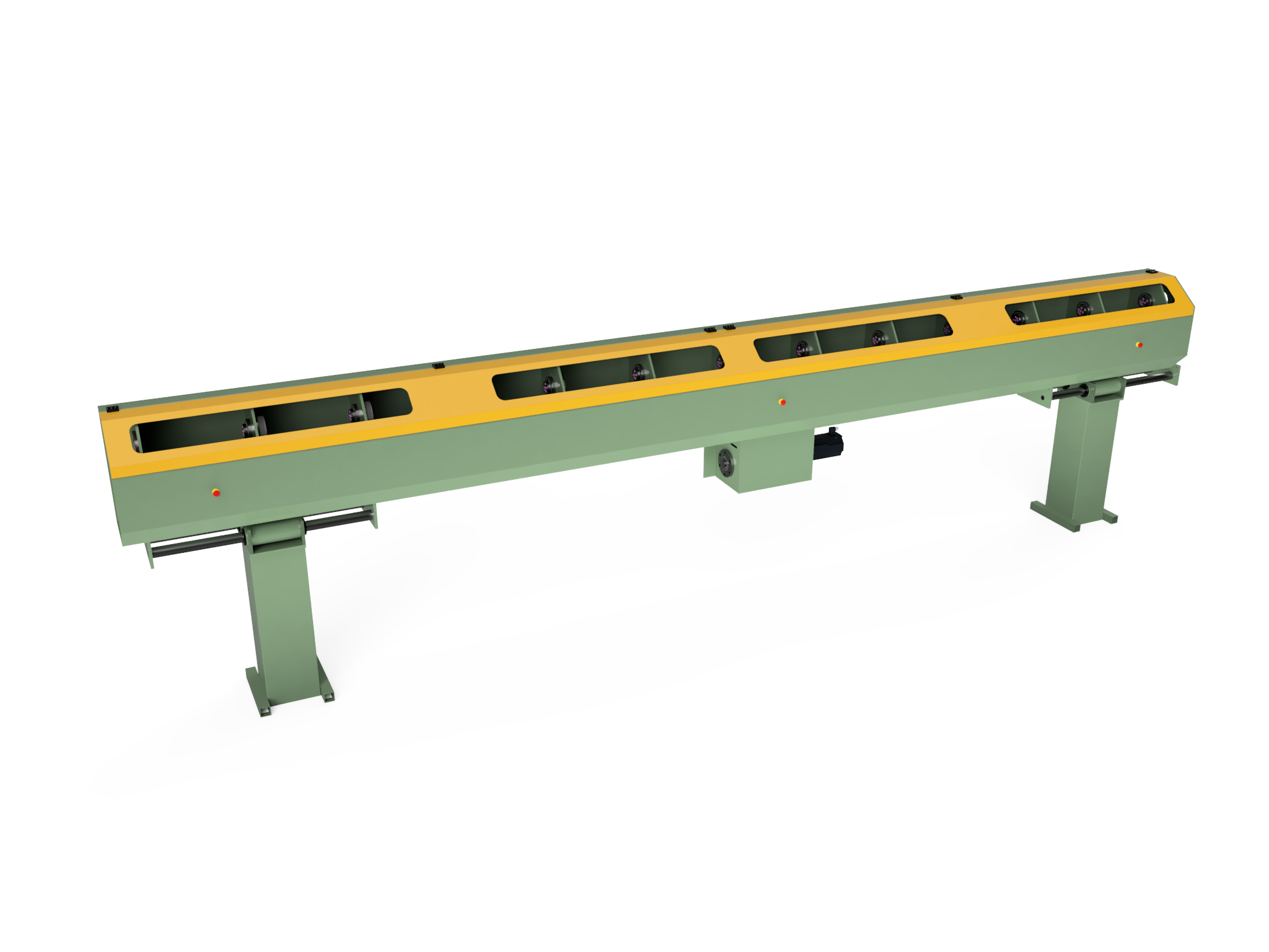 GF SZ stranding machine - top angle view of the SZ strander accumulator section